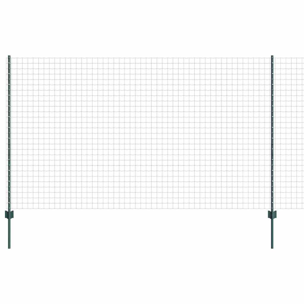 Fence with Posts Green 1.4 x 10 m Steel