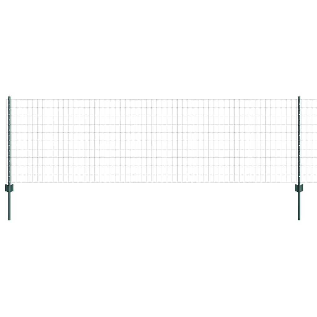 Fence with Posts Green 0.8 x 10 m Steel