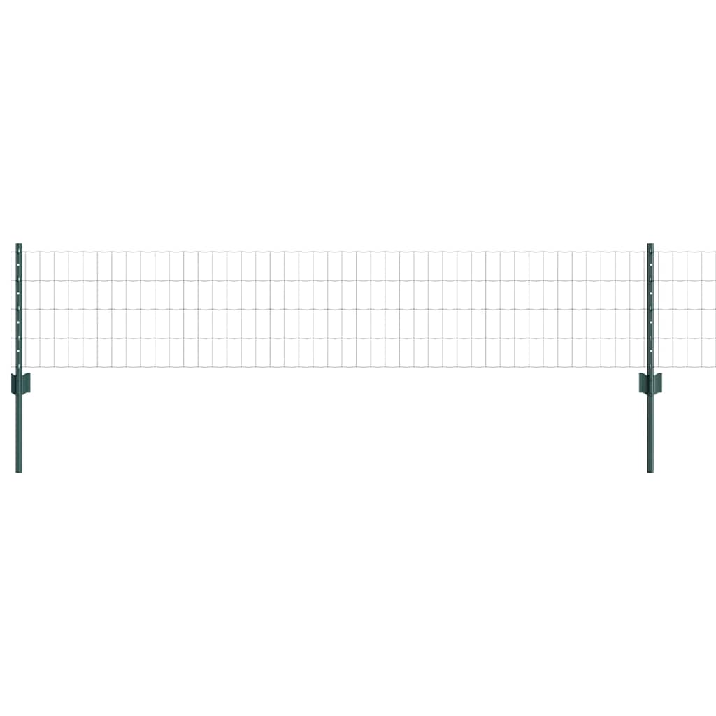 Fence with Posts Green 0.4 x 10 m Steel