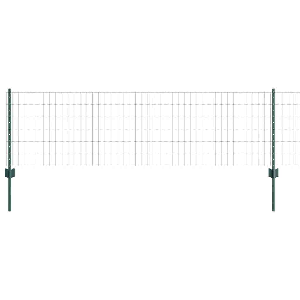 Fence with Posts Green 0.6 x 10 m Steel