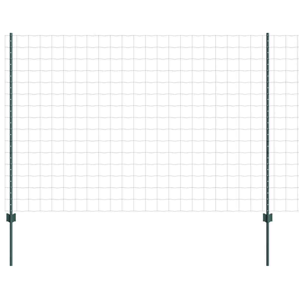 Fence with Posts Green 1.6 x 10 m Steel