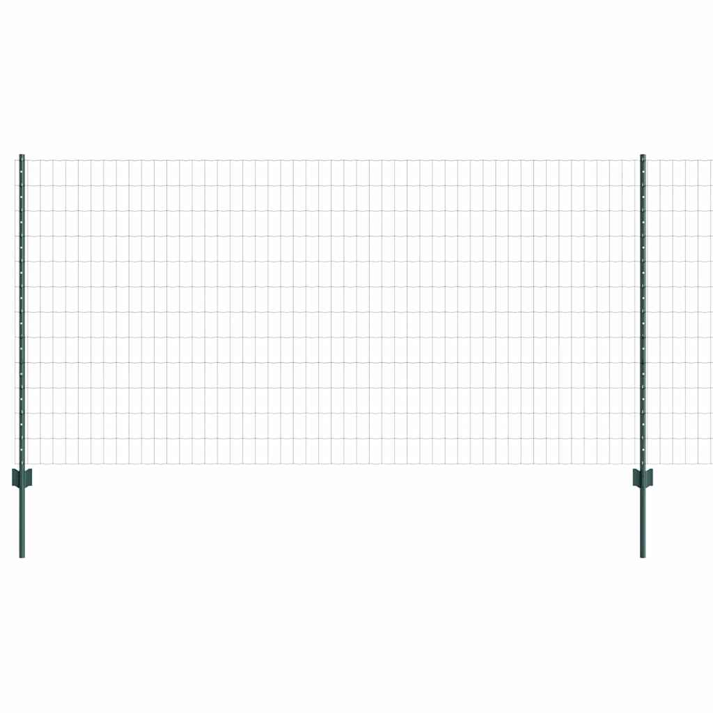 Fence with Posts Green 1.2 x 25 m Steel