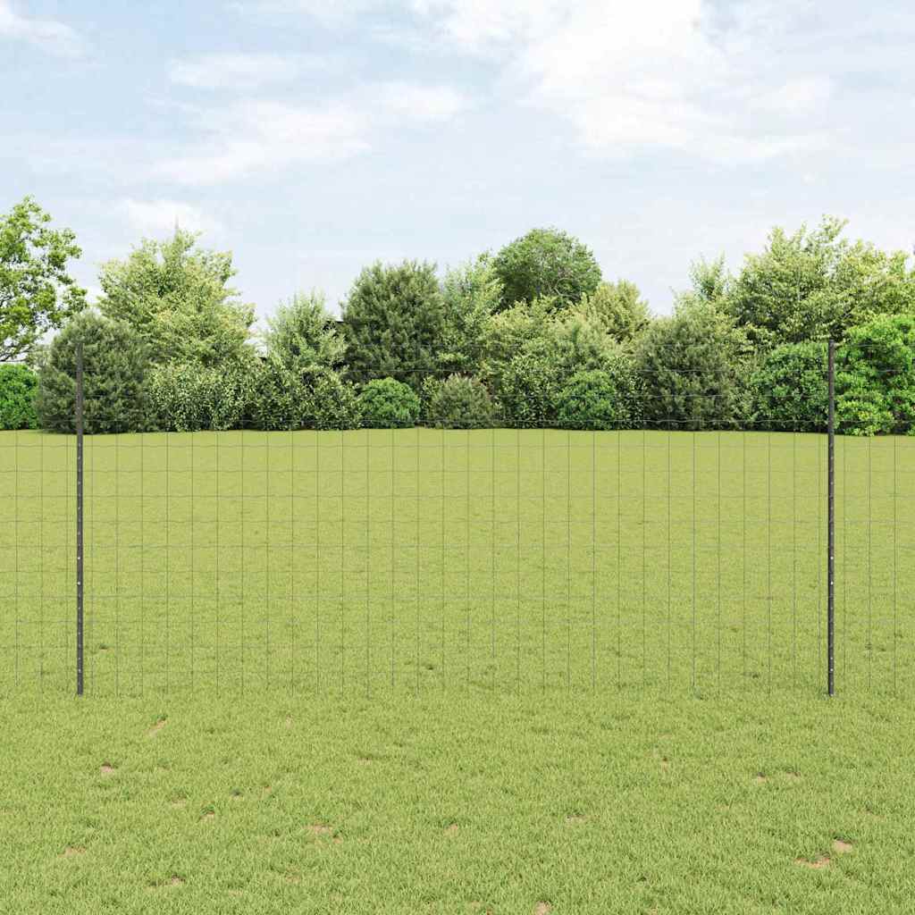 Fence with Posts Grey 1.4 x 10 m Steel