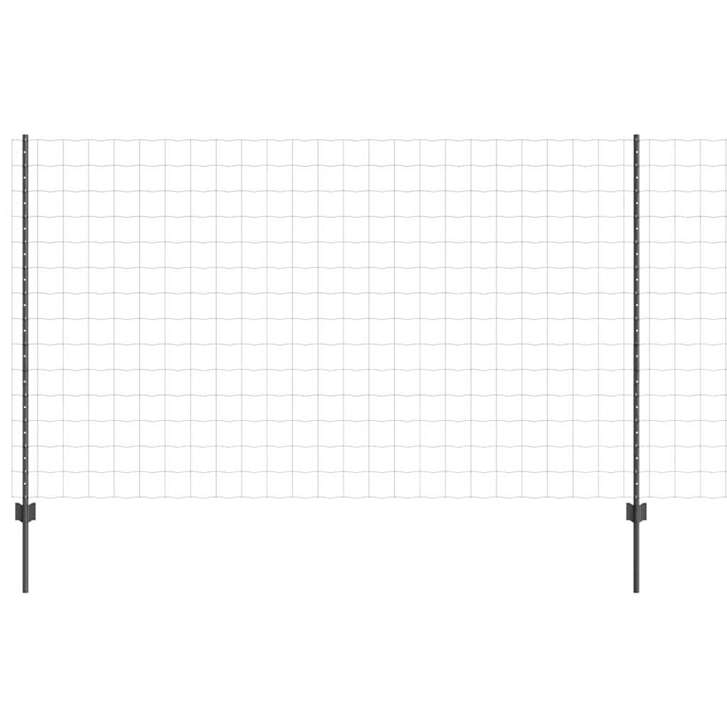 Fence with Posts Grey 1.4 x 10 m Steel