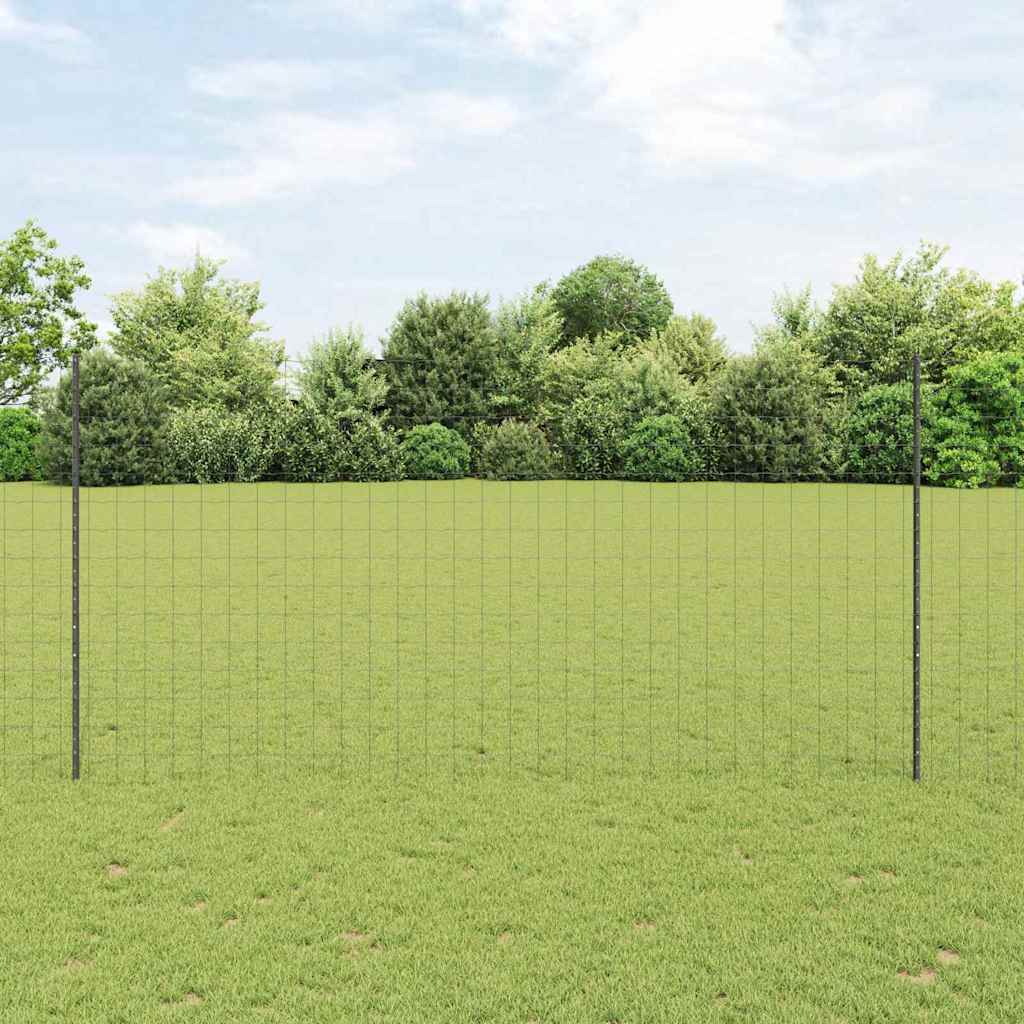 Fence with Posts Grey 1.5 x 10 m Steel