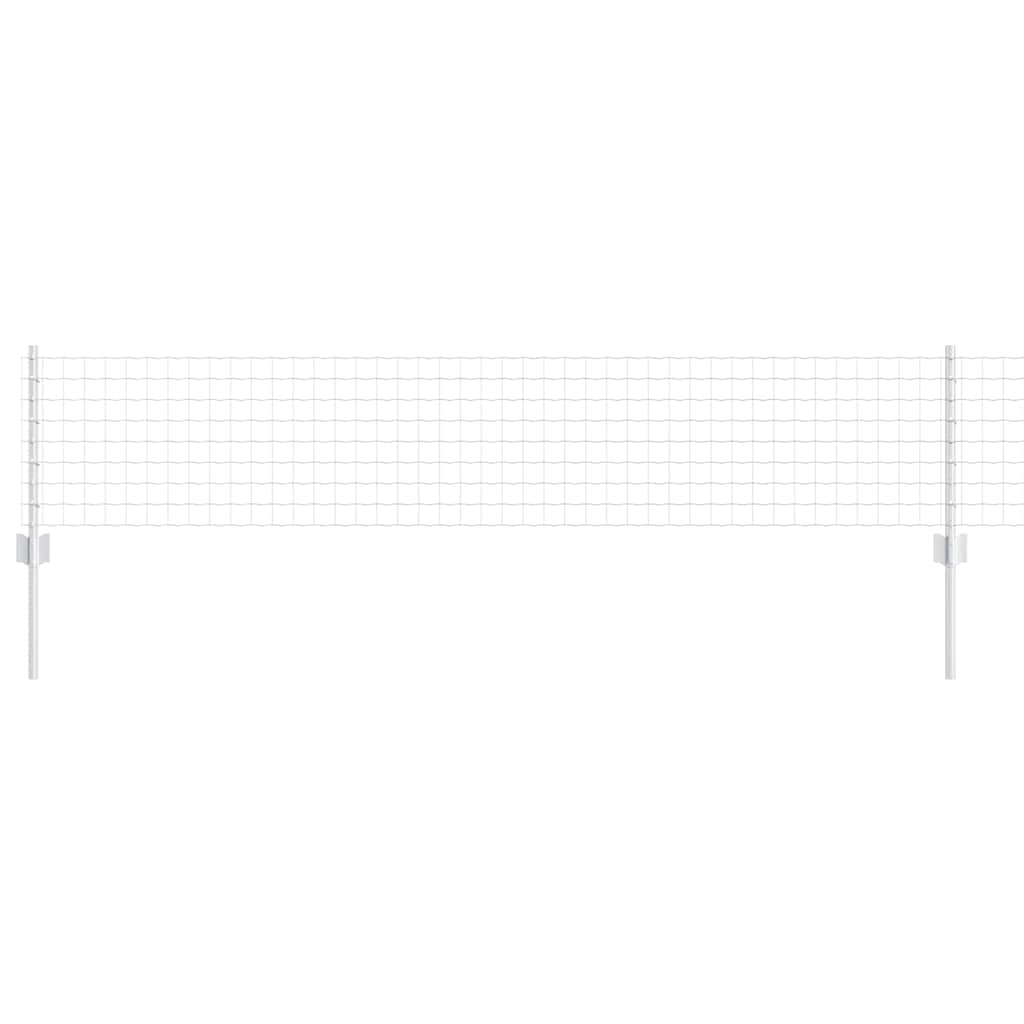Fence with Posts Silver 0.4 x 10 m Steel