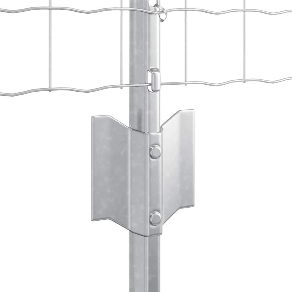 Fence with Posts Silver 0.6 x 10 m Steel