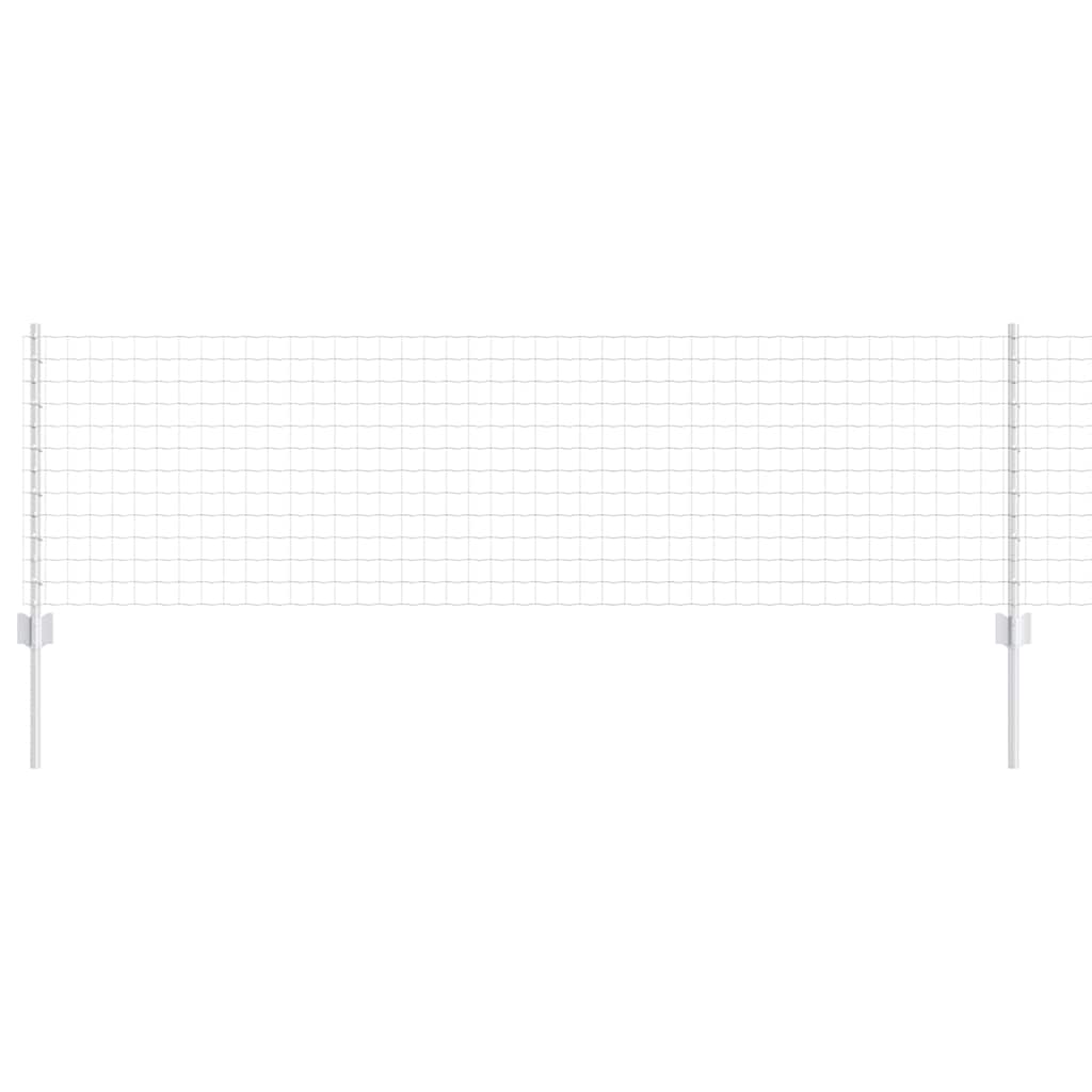 Fence with Posts Silver 0.6 x 10 m Steel