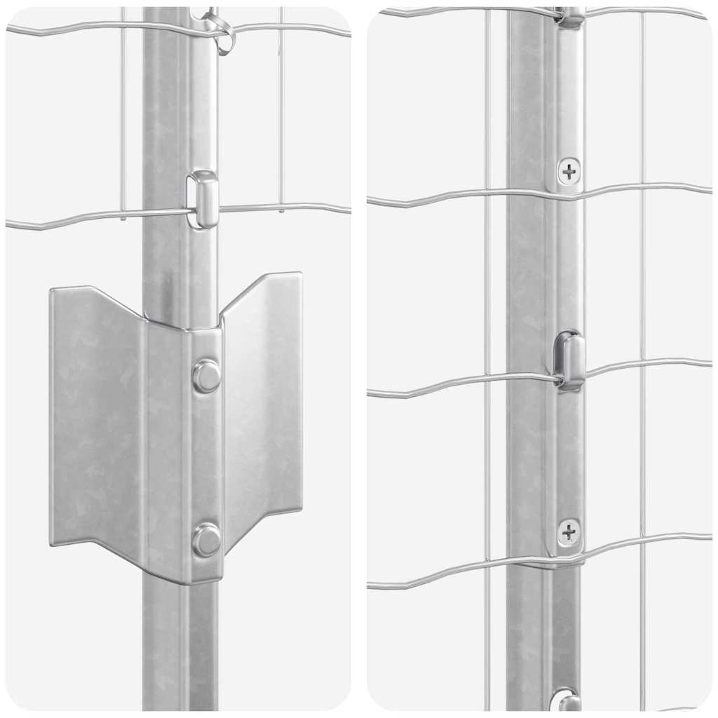 Fence with Posts Silver 1.4 x 10 m Steel
