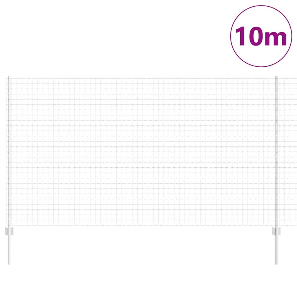 Fence with Posts Silver 1.4 x 10 m Steel