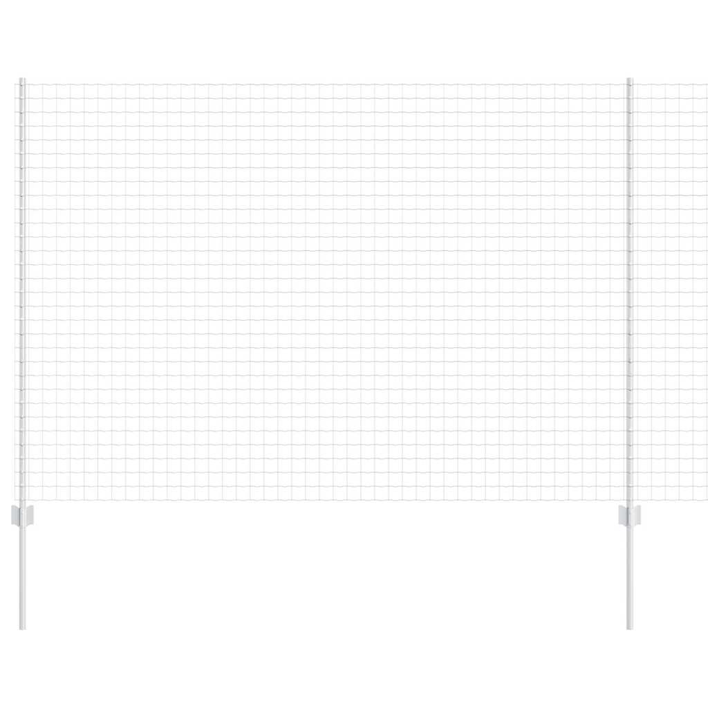 Fence with Posts Silver 1.5 x 10 m Steel