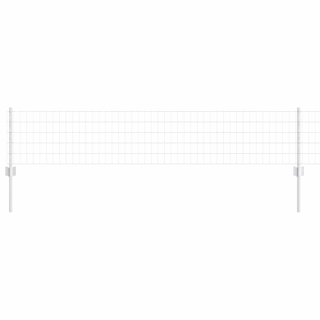 Fence with Posts Silver 0.4 x 10 m Steel