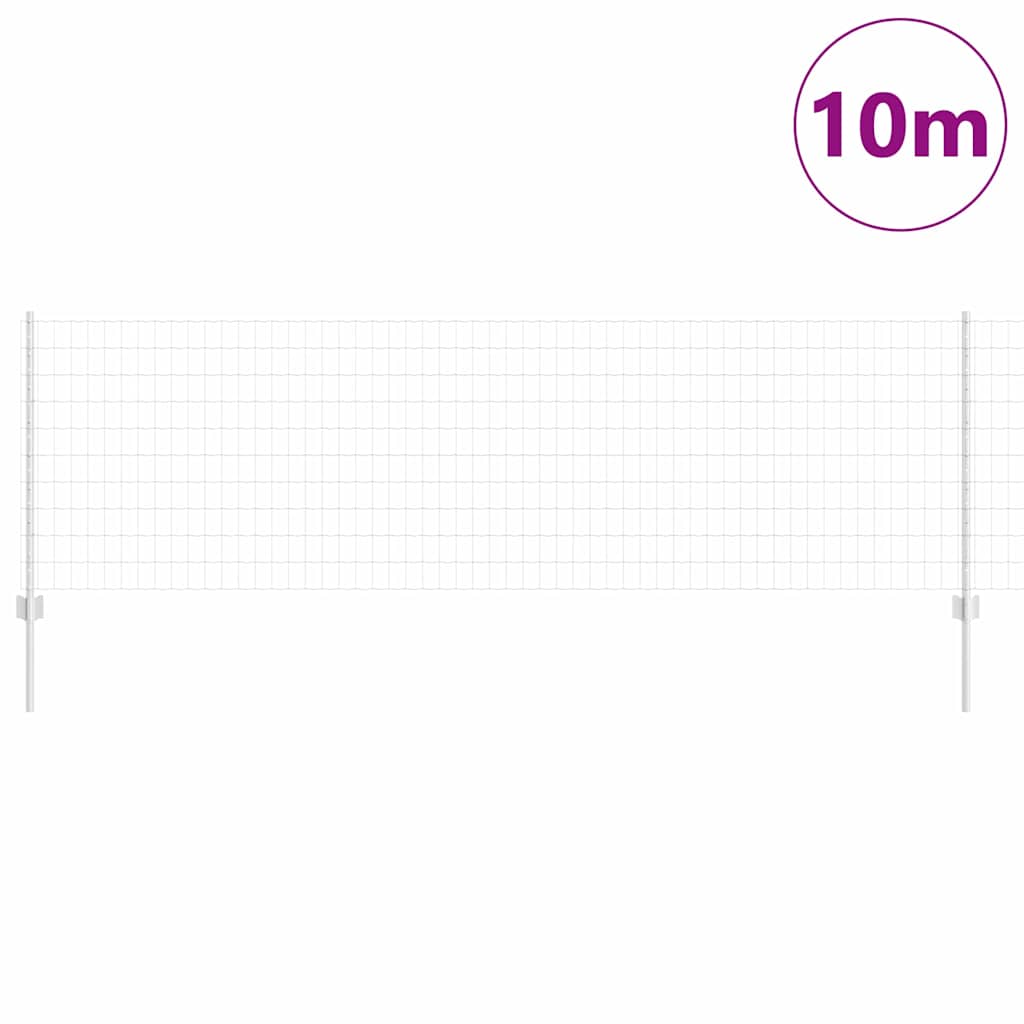 Fence with Posts Silver 0.8 x 10 m Steel