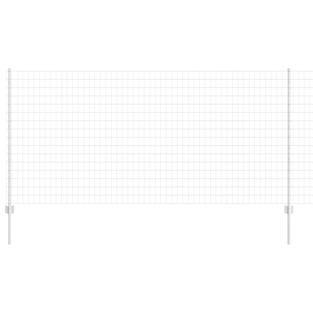 Fence with Posts Silver 1.2 x 10 m Steel