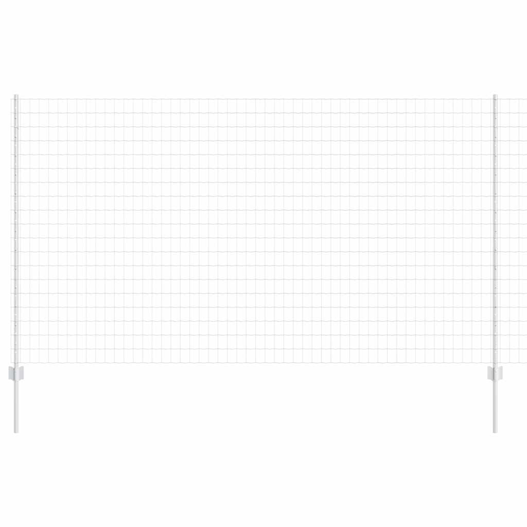 Fence with Posts Silver 1.4 x 10 m Steel