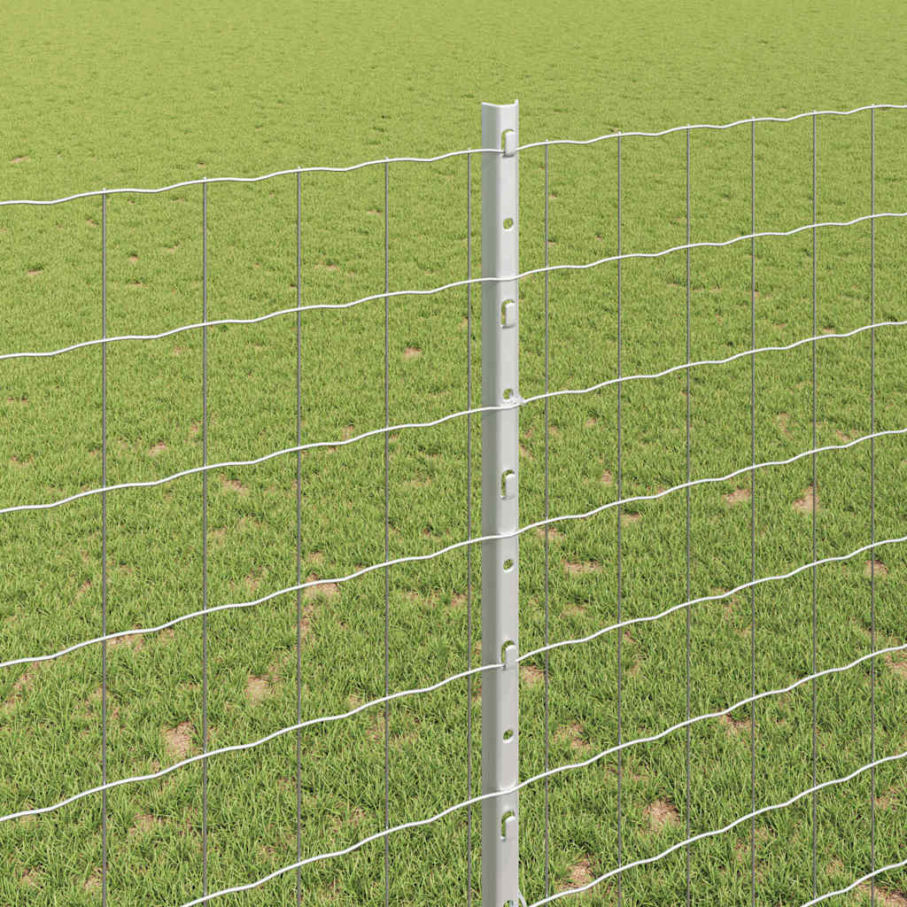 Fence with Posts Silver 1.6 x 10 m Steel