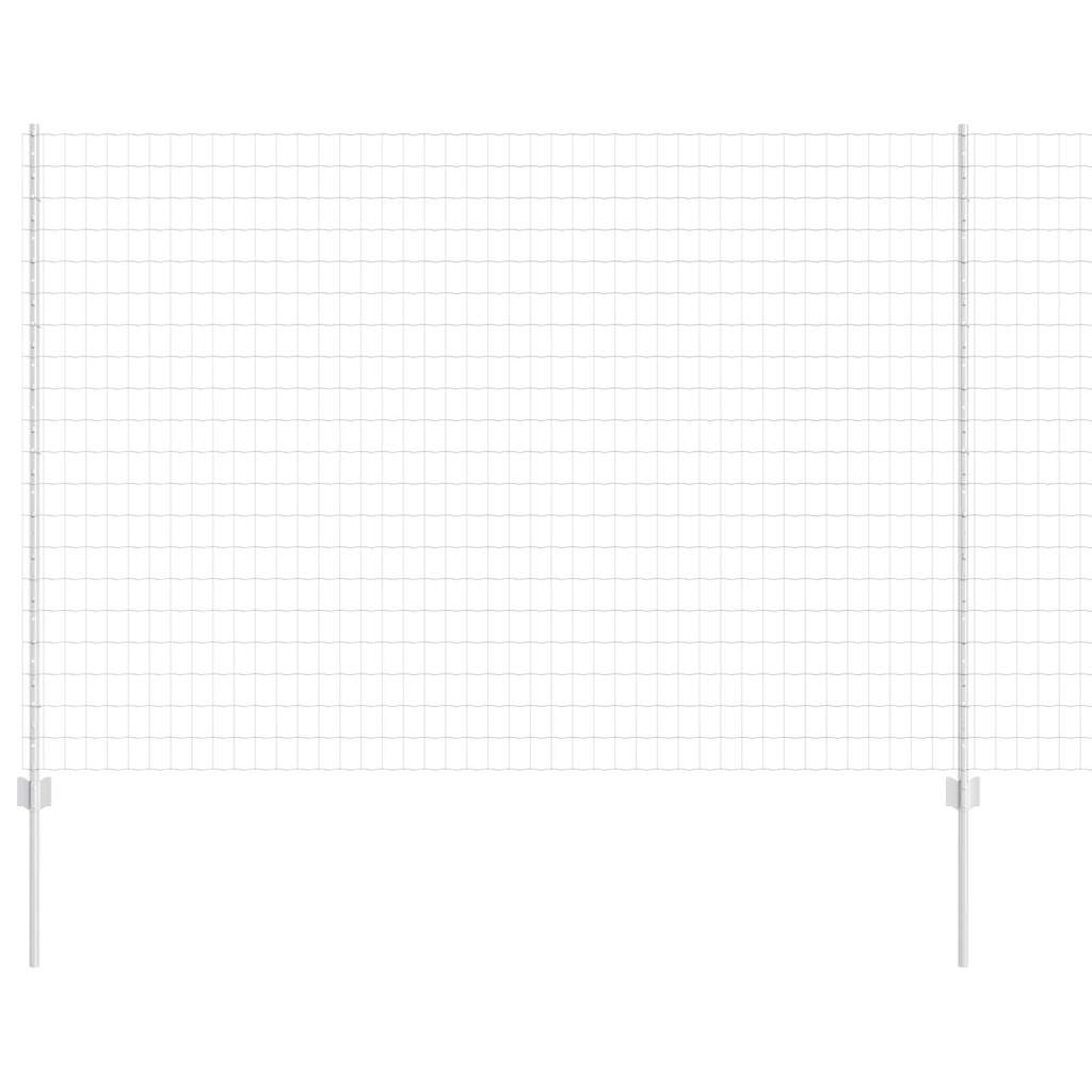 Fence with Posts Silver 1.6 x 10 m Steel