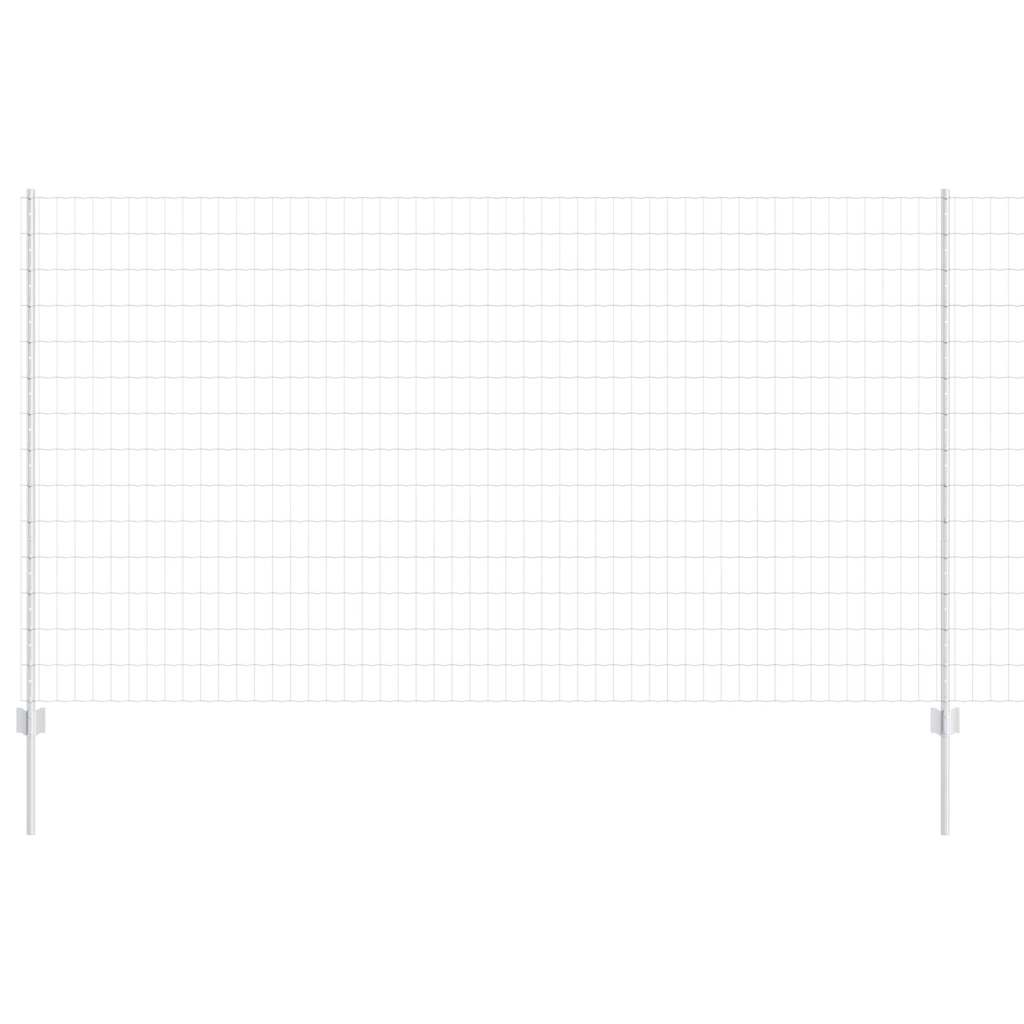 Fence with Posts Silver 1.4 x 10 m Steel
