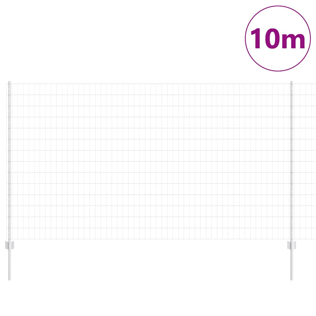 Fence with Posts Silver 1.4 x 10 m Steel