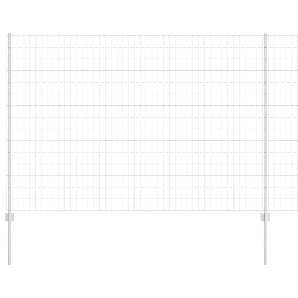Fence with Posts Silver 1.5 x 10 m Steel