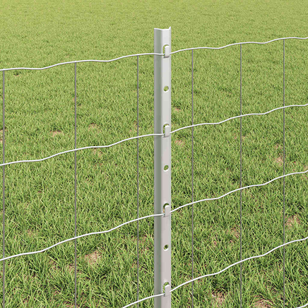 Fence with Posts Silver 0.6 x 10 m Steel