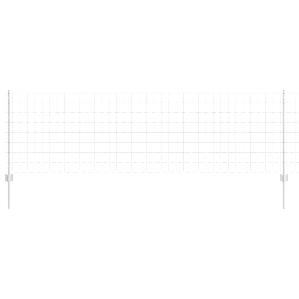 Fence with Posts Silver 0.8 x 10 m Steel