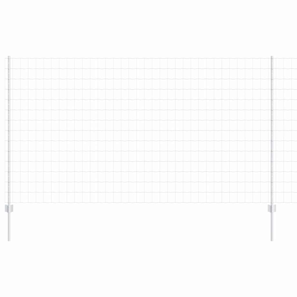 Fence with Posts Silver 1.4 x 10 m Steel