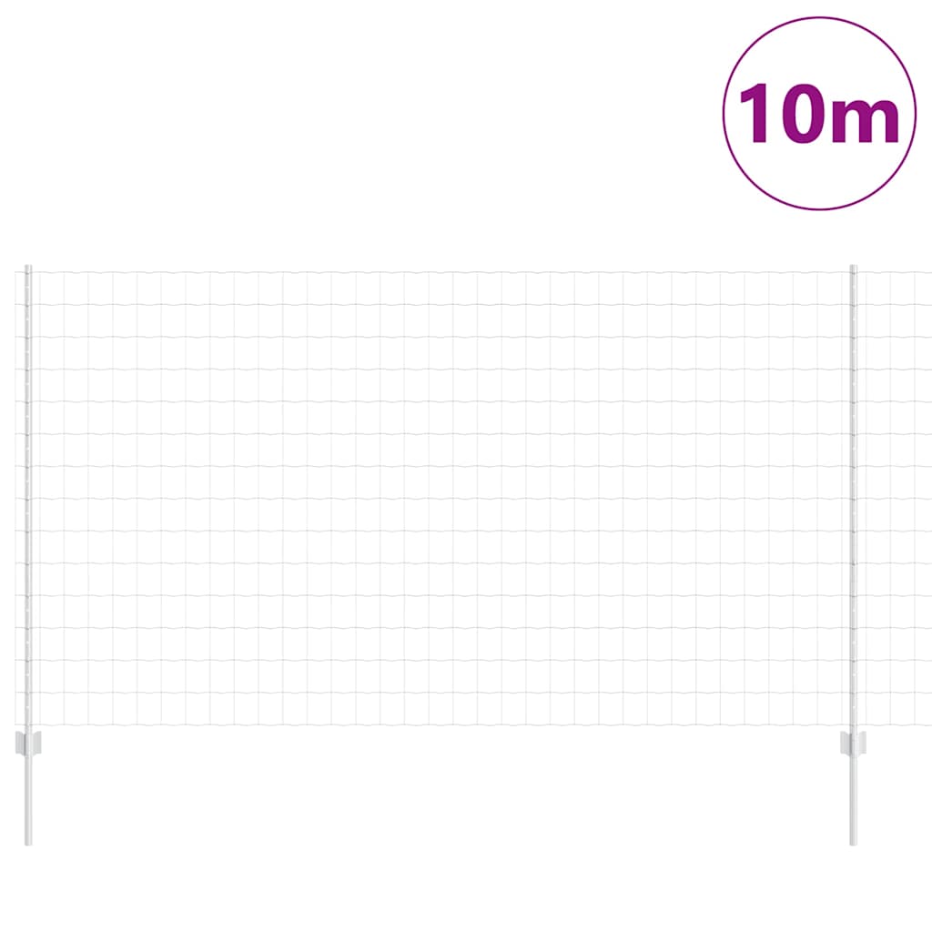 Fence with Posts Silver 1.4 x 10 m Steel