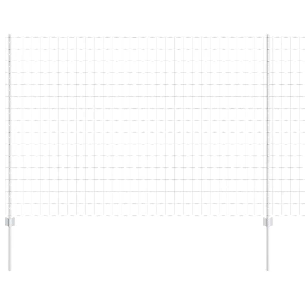 Fence with Posts Silver 1.6 x 10 m Steel