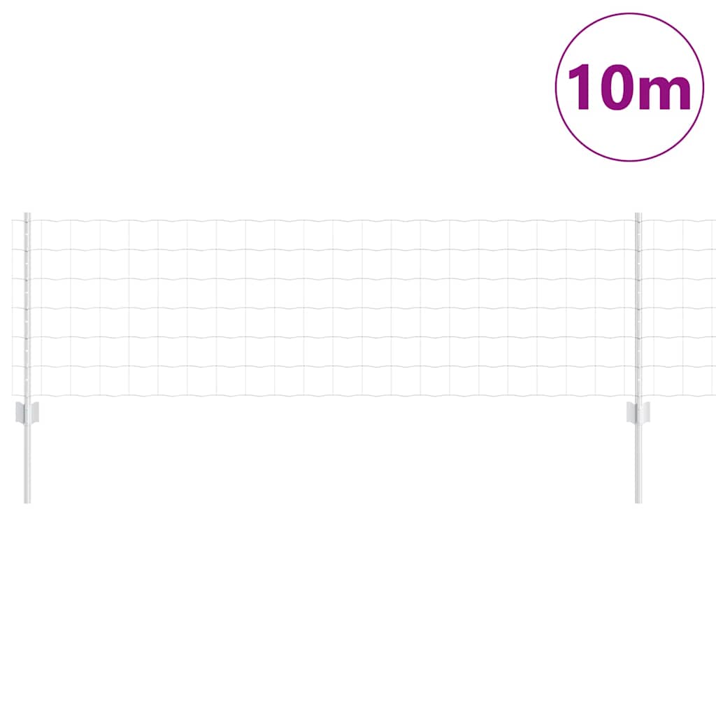 Fence with Posts Silver 0.6 x 10 m Steel
