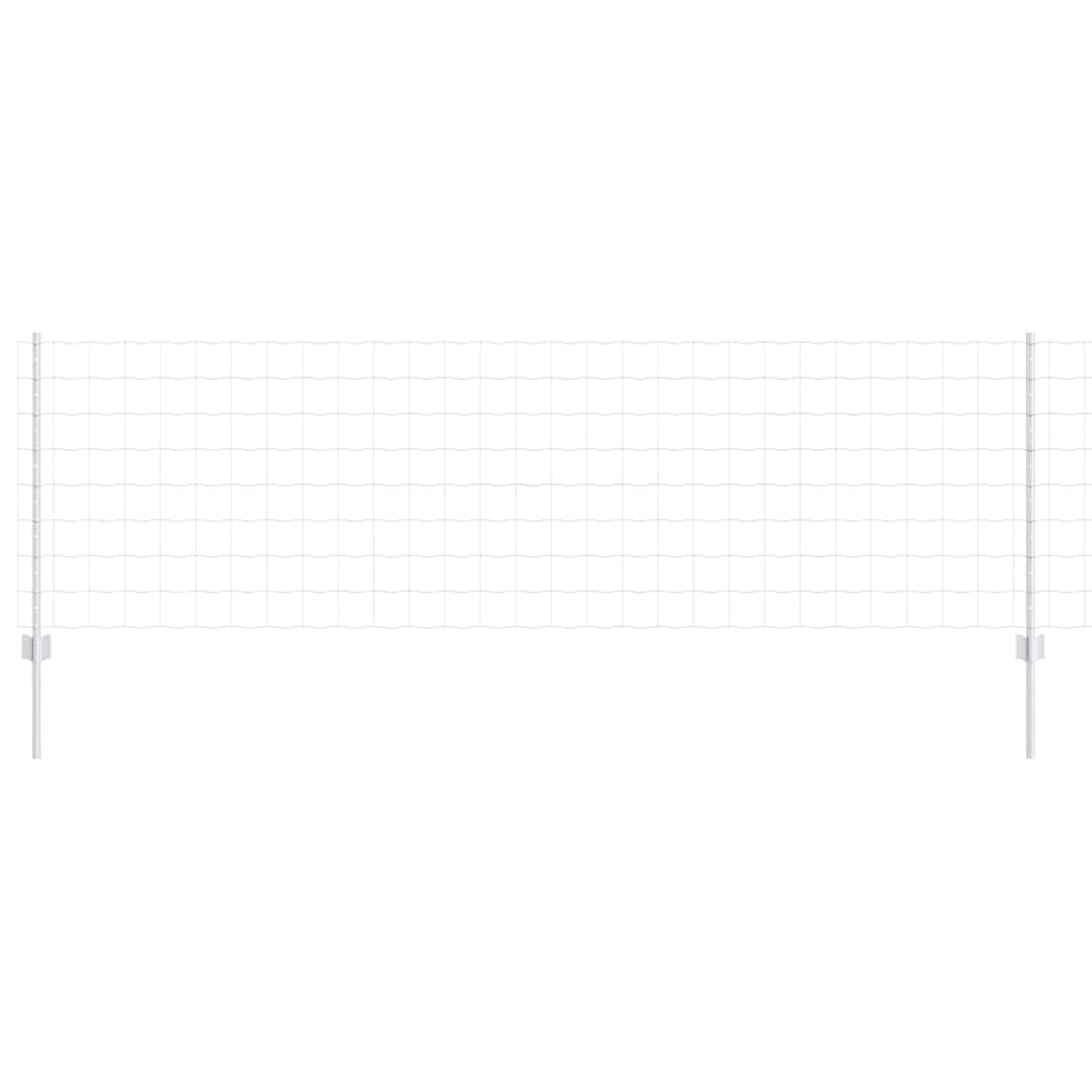 Fence with Posts Silver 0.8 x 10 m Steel