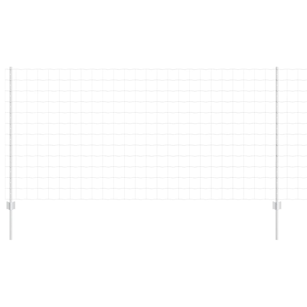 Fence with Posts Silver 1.2 x 10 m Steel
