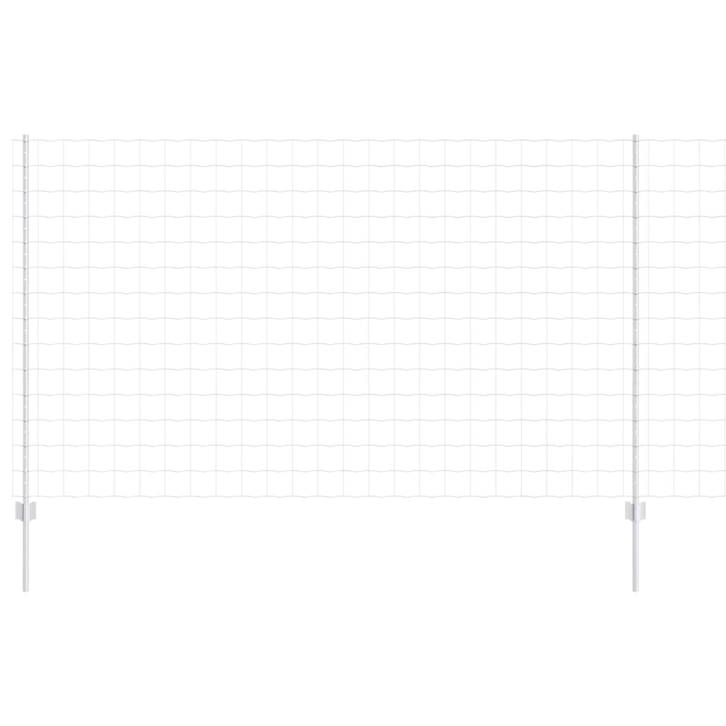 Fence with Posts Silver 1.4 x 10 m Steel