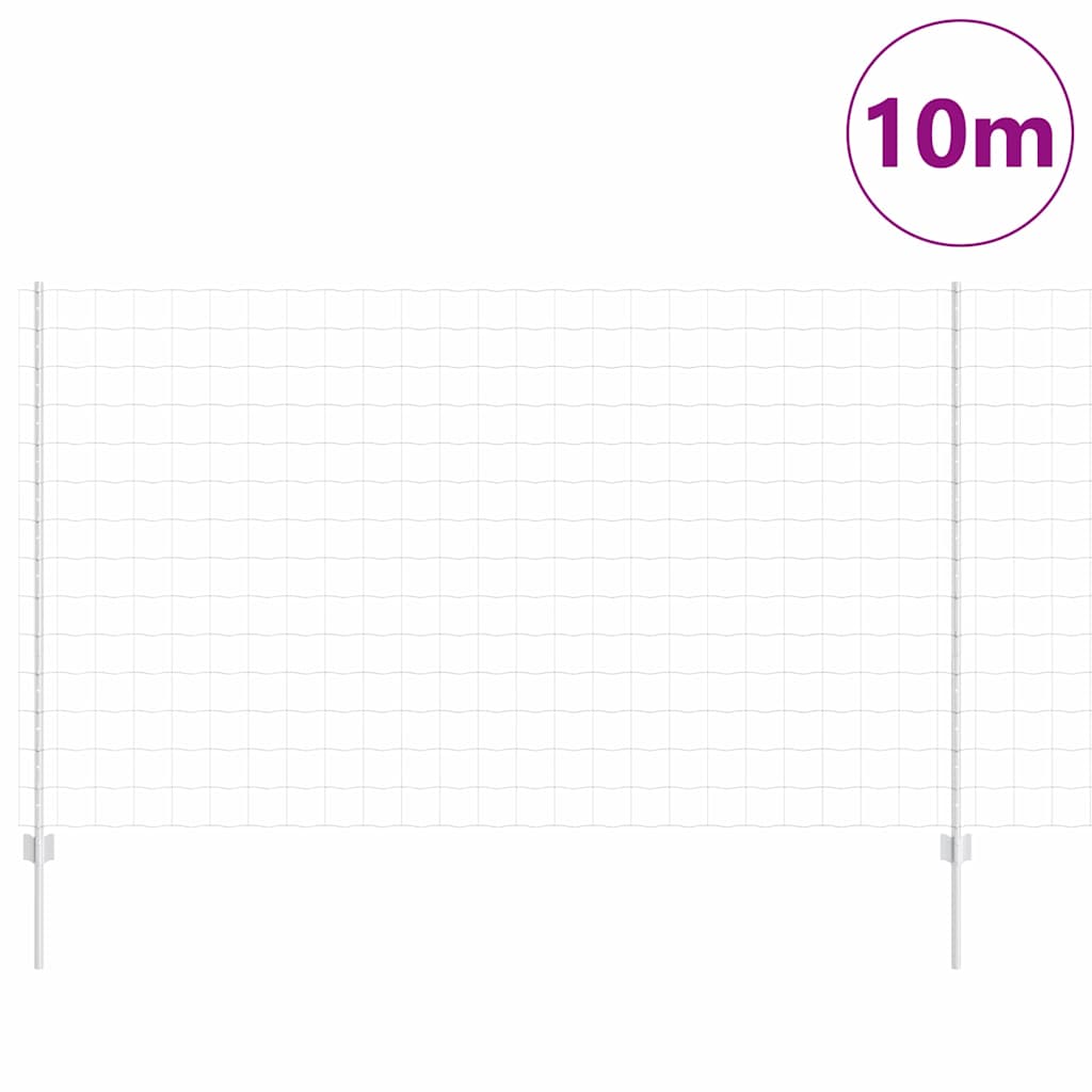 Fence with Posts Silver 1.4 x 10 m Steel