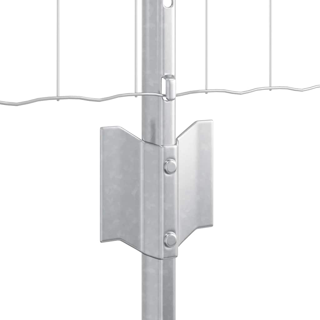 Fence with Posts Silver 0.4 x 25 m Steel