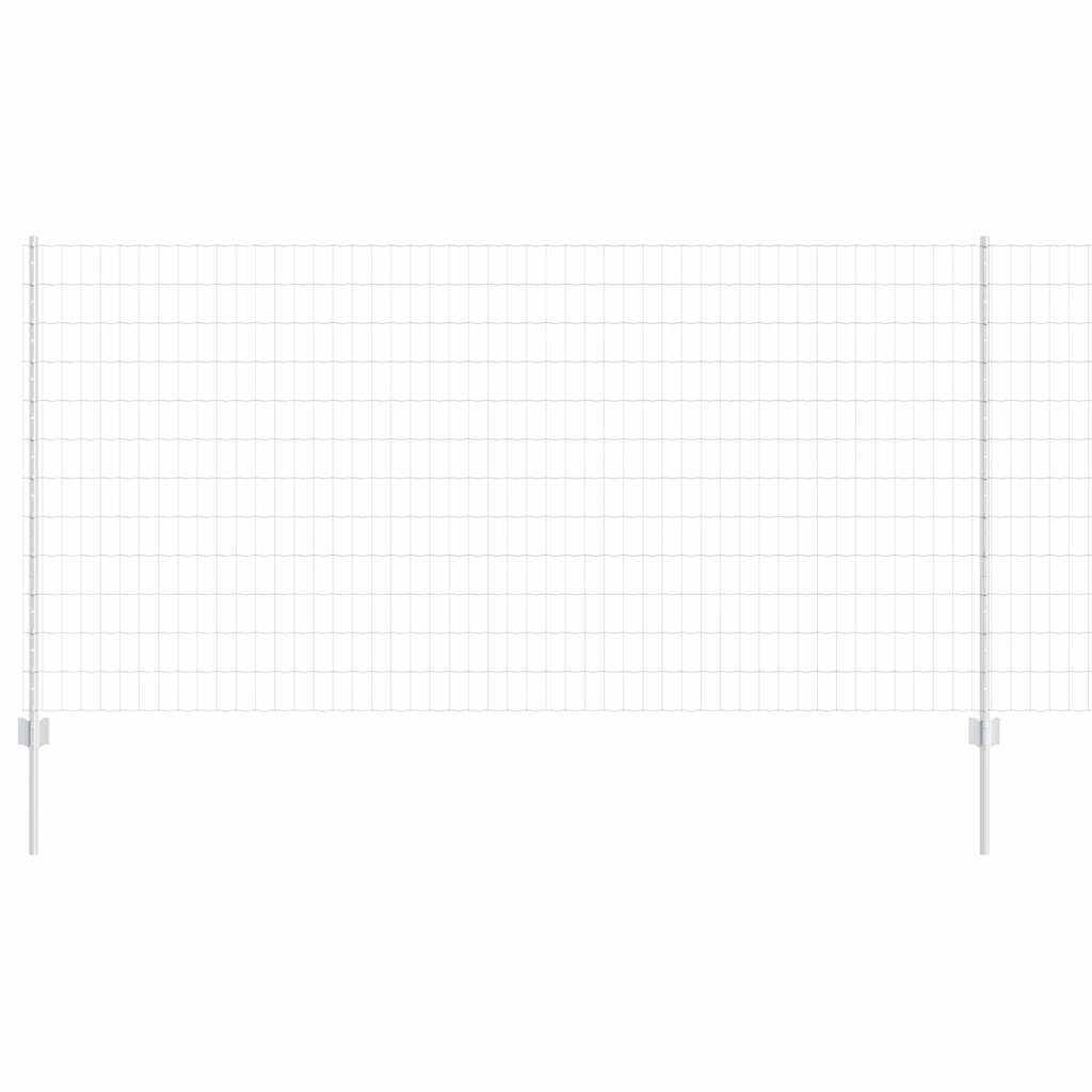 Fence with Posts Silver 1.2 x 25 m Steel