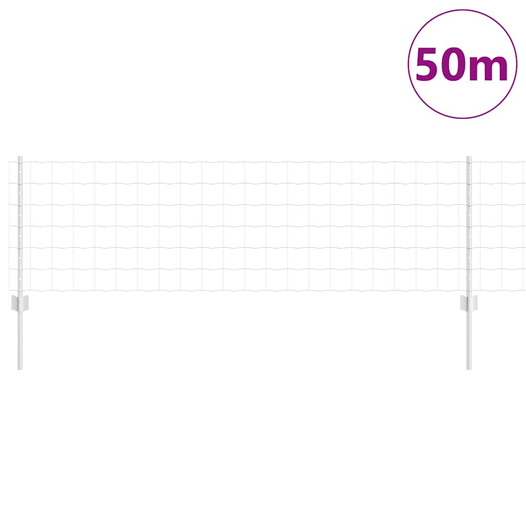 Fence with Posts Silver 0.6 x 50 m Steel