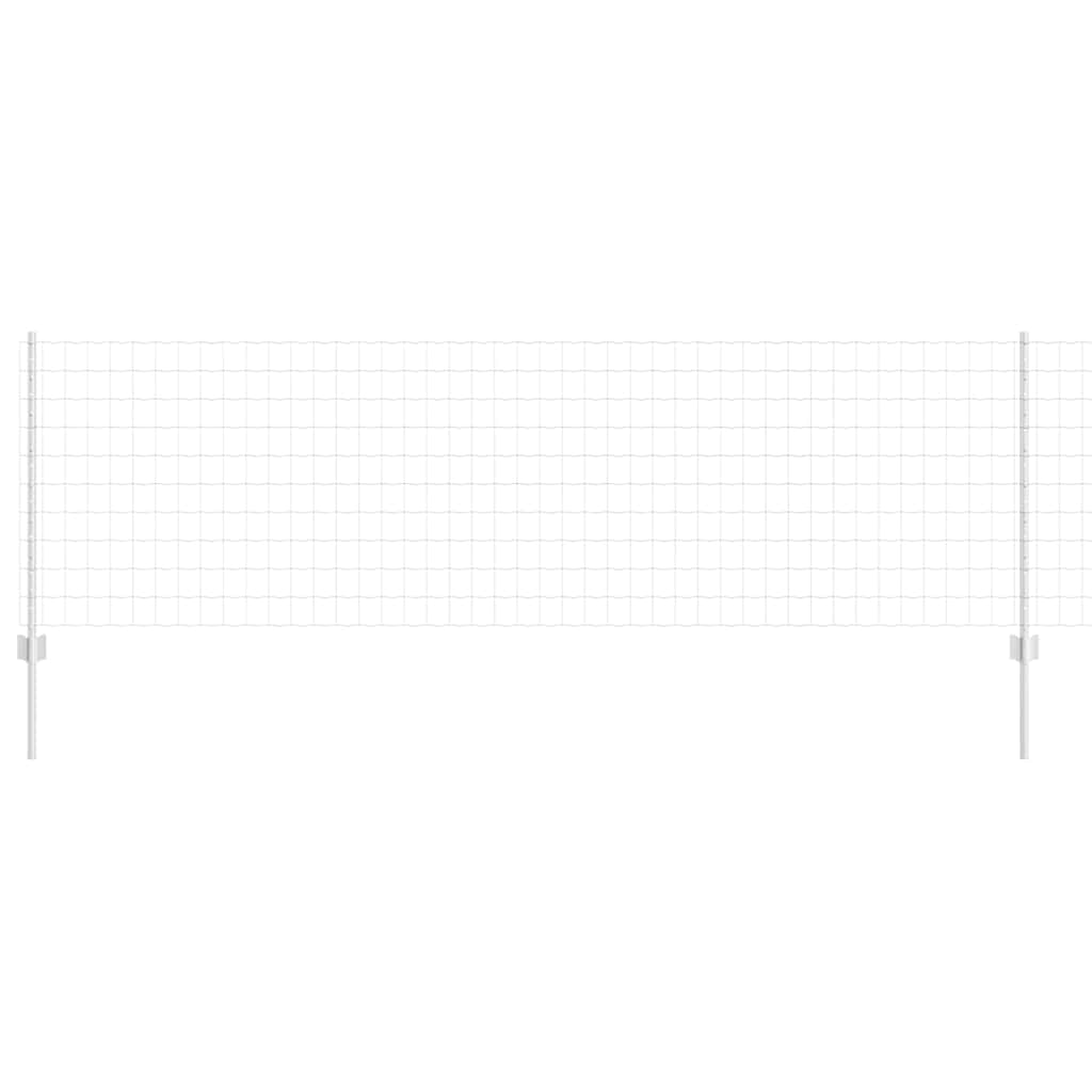 Fence with Posts Silver 0.8 x 10 m Steel