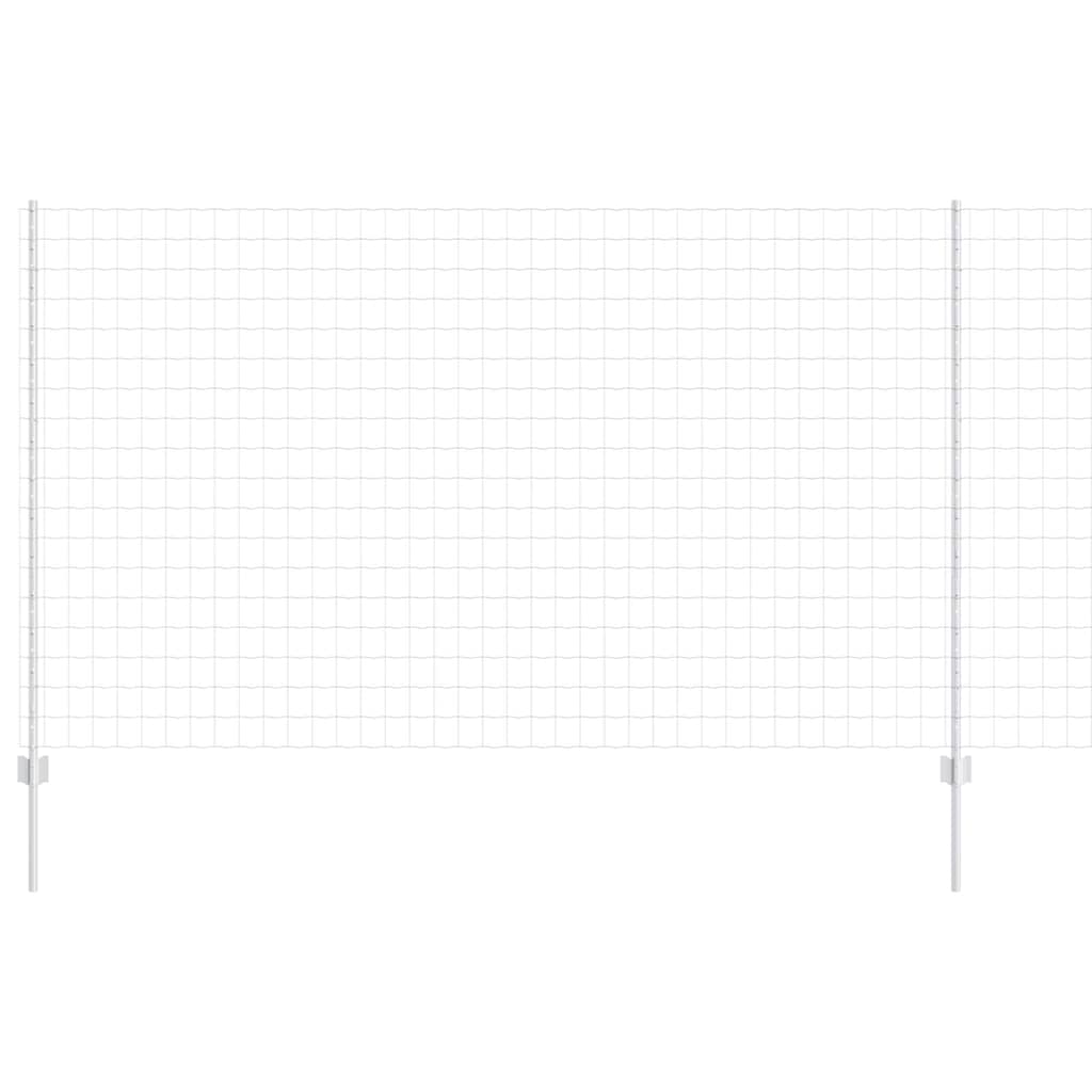 Fence with Posts Silver 1.4 x 10 m Steel