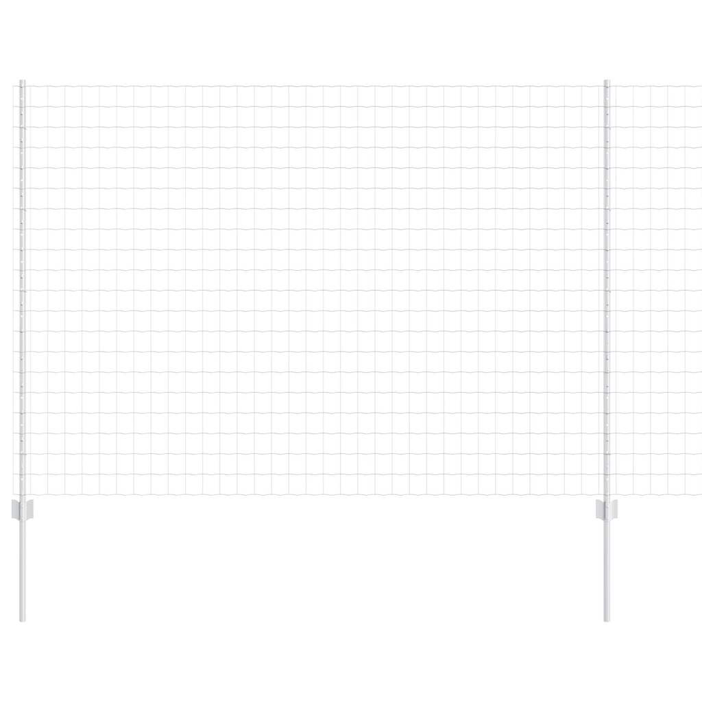 Fence with Posts Silver 1.5 x 10 m Steel