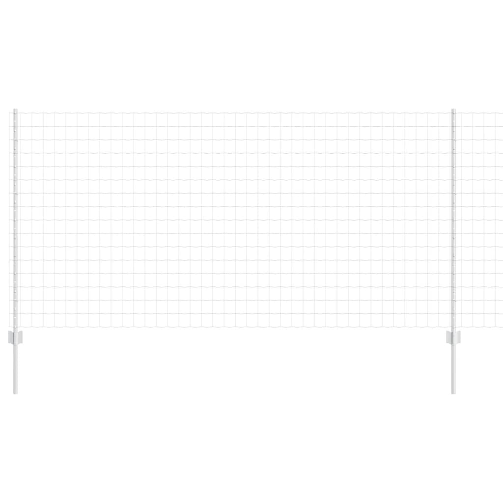 Fence with Posts Silver 1.2 x 25 m Steel