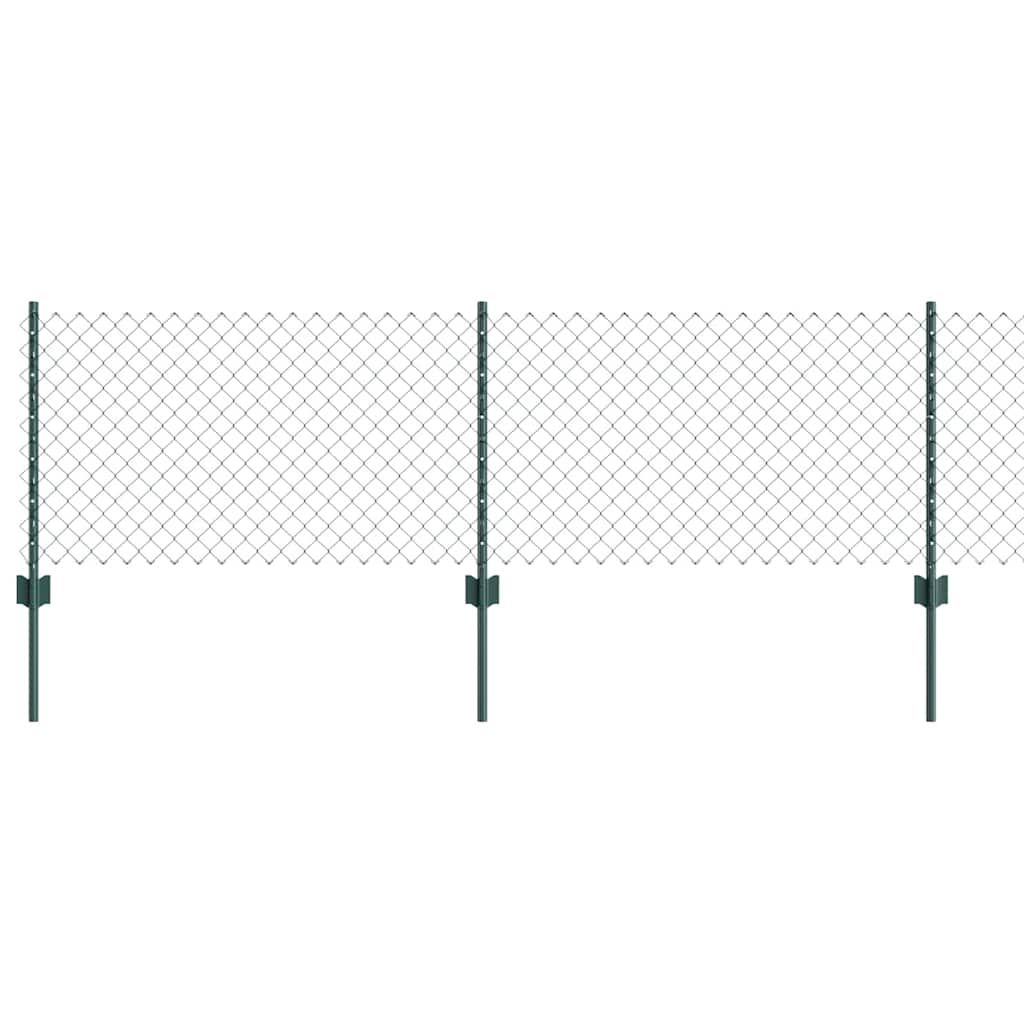 Fence with Posts Green 0.6 x 10 m Steel