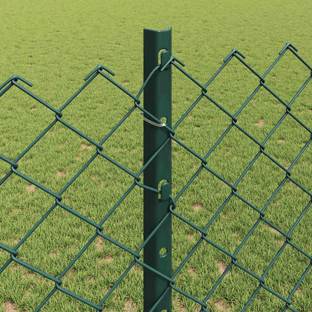Fence with Posts Green 1.2 x 10 m Steel