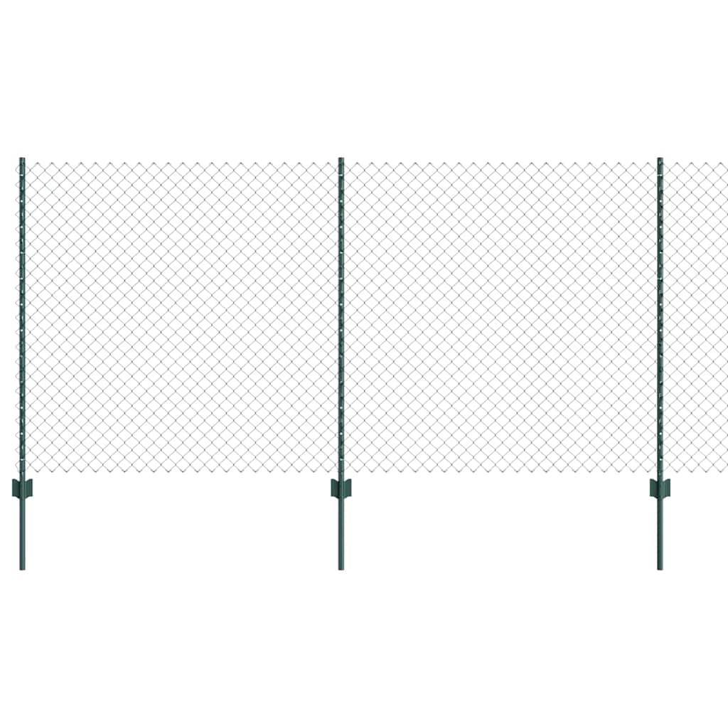 Fence with Posts Green 1.2 x 10 m Steel