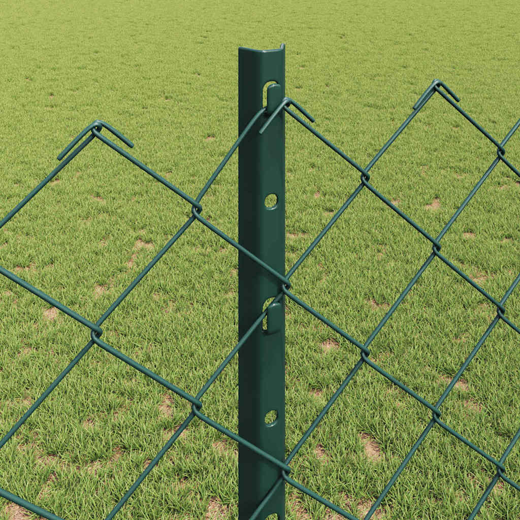 Fence with Posts Green 1.2 x 10 m Steel