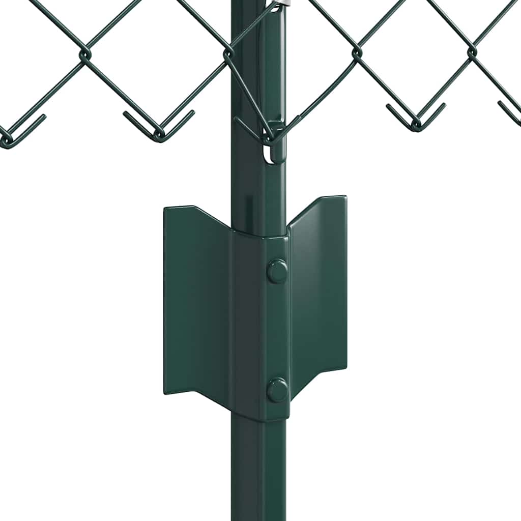 Fence with Posts Green 0.4 x 25 m Steel