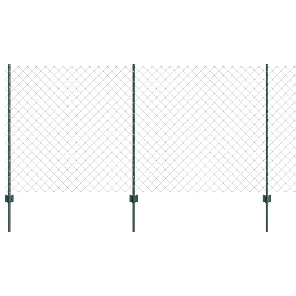 Fence with Posts Green 1.2 x 25 m Steel