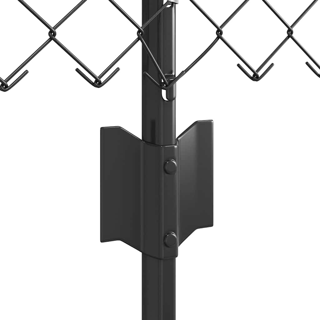 Fence with Posts Grey 0.6 x 10 m Steel