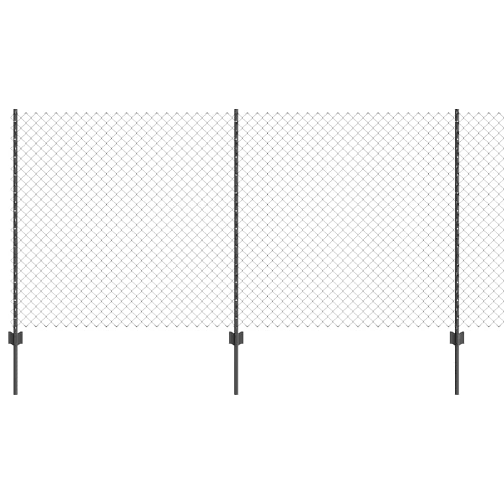 Fence with Posts Grey 1.2 x 10 m Steel