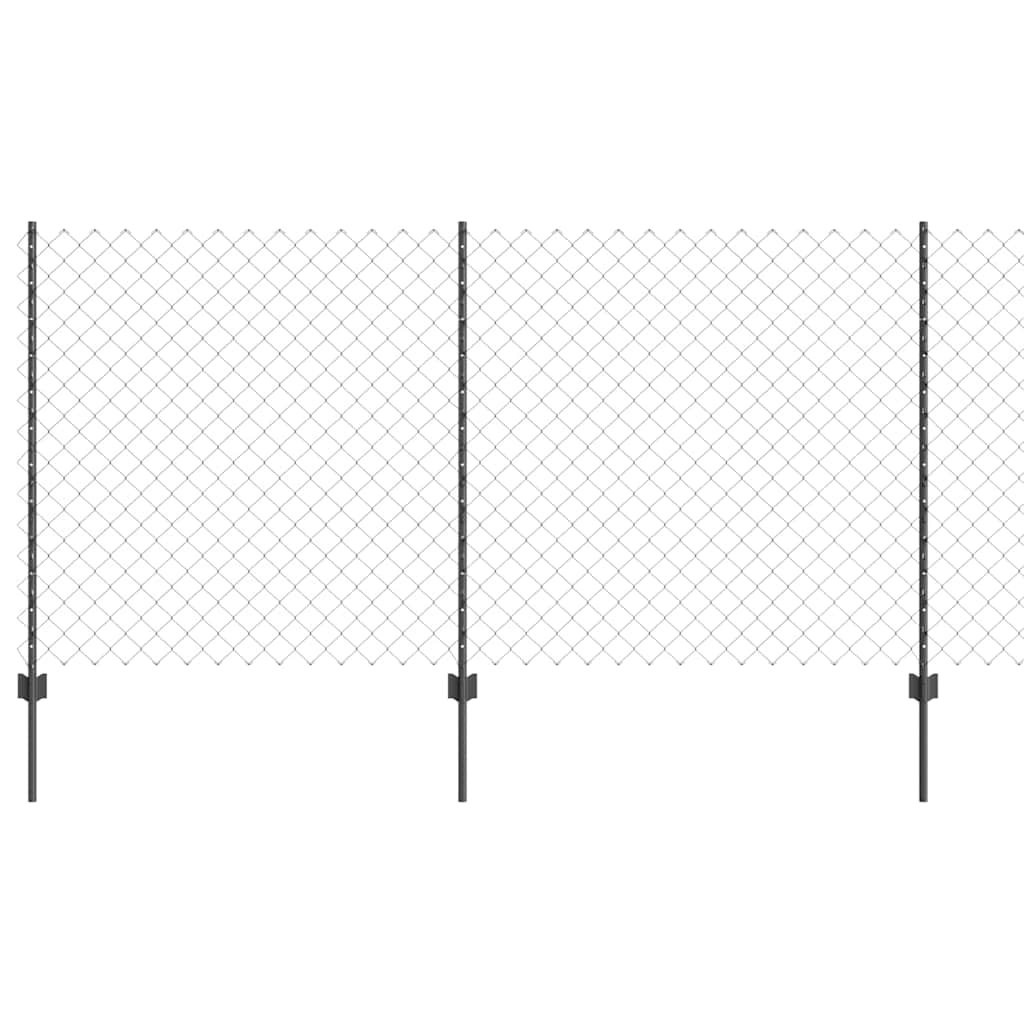 Fence with Posts Grey 1.2 x 10 m Steel